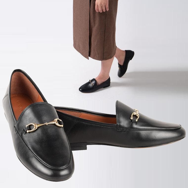 未使用 コーチ COACH ローファー コインローファー レザー シューズ 靴 レディース 37.5(24.5cm相当) ブラック