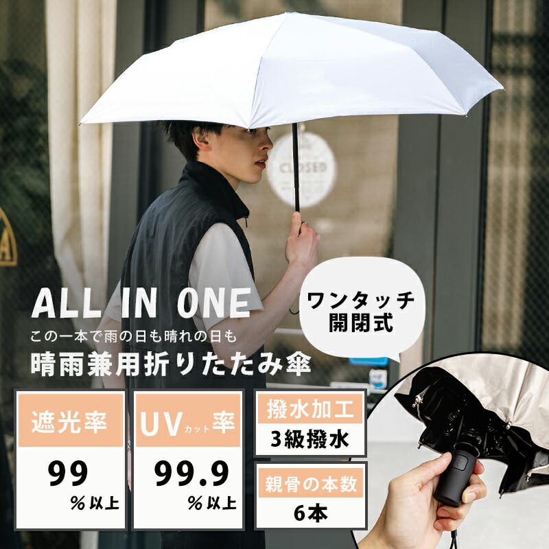折りたたみ傘 晴雨兼用 ワンタッチ[品番：OE000008757]｜Rocky Monroe