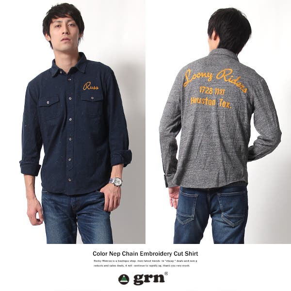 【ねねはな】KUSTOMSTYLE チェーン刺繍 シャツジャケット L ねねはな様専用】KUSTOMSTYLE チェーン刺繍 シャツジャケット L