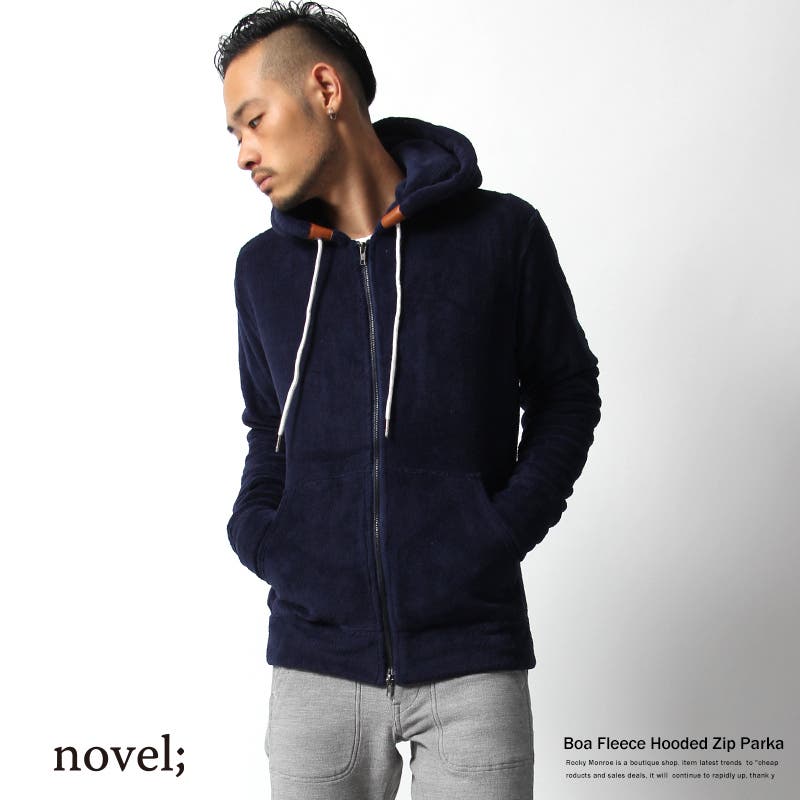 novel; ノベル】ボアフリースダブルジップパーカー モコモコ[品番