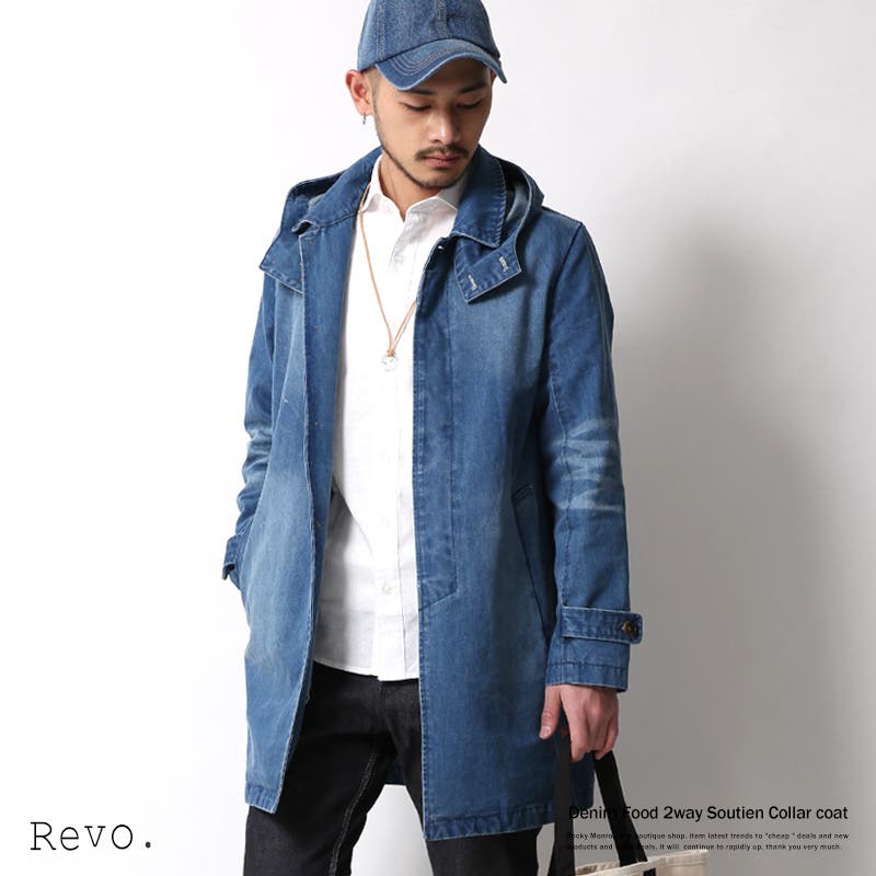 デニムコート メンズ ステンカラー[品番：OE000004034]｜Rocky Monroe
