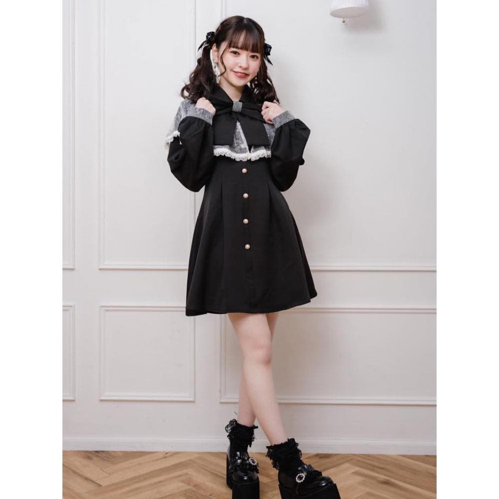 ロジータ ROJITA リボンブローチ付きケープワンピース