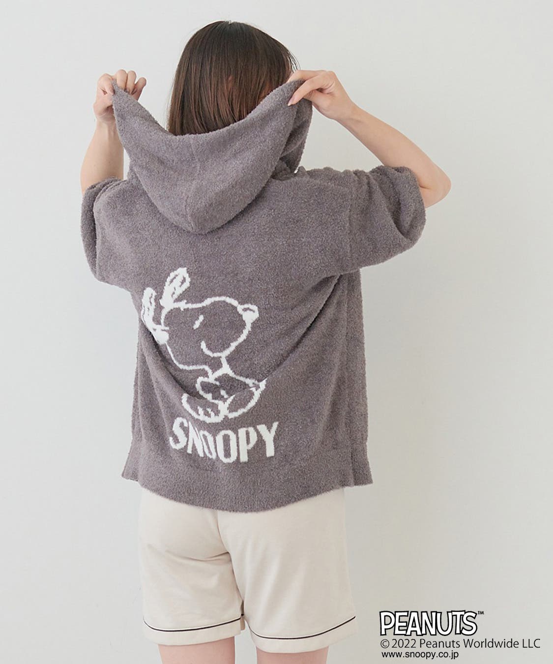 BUNNY PSYCHO スヌーピー フード付き 半袖 パーカー PEANUTS × Psycho
