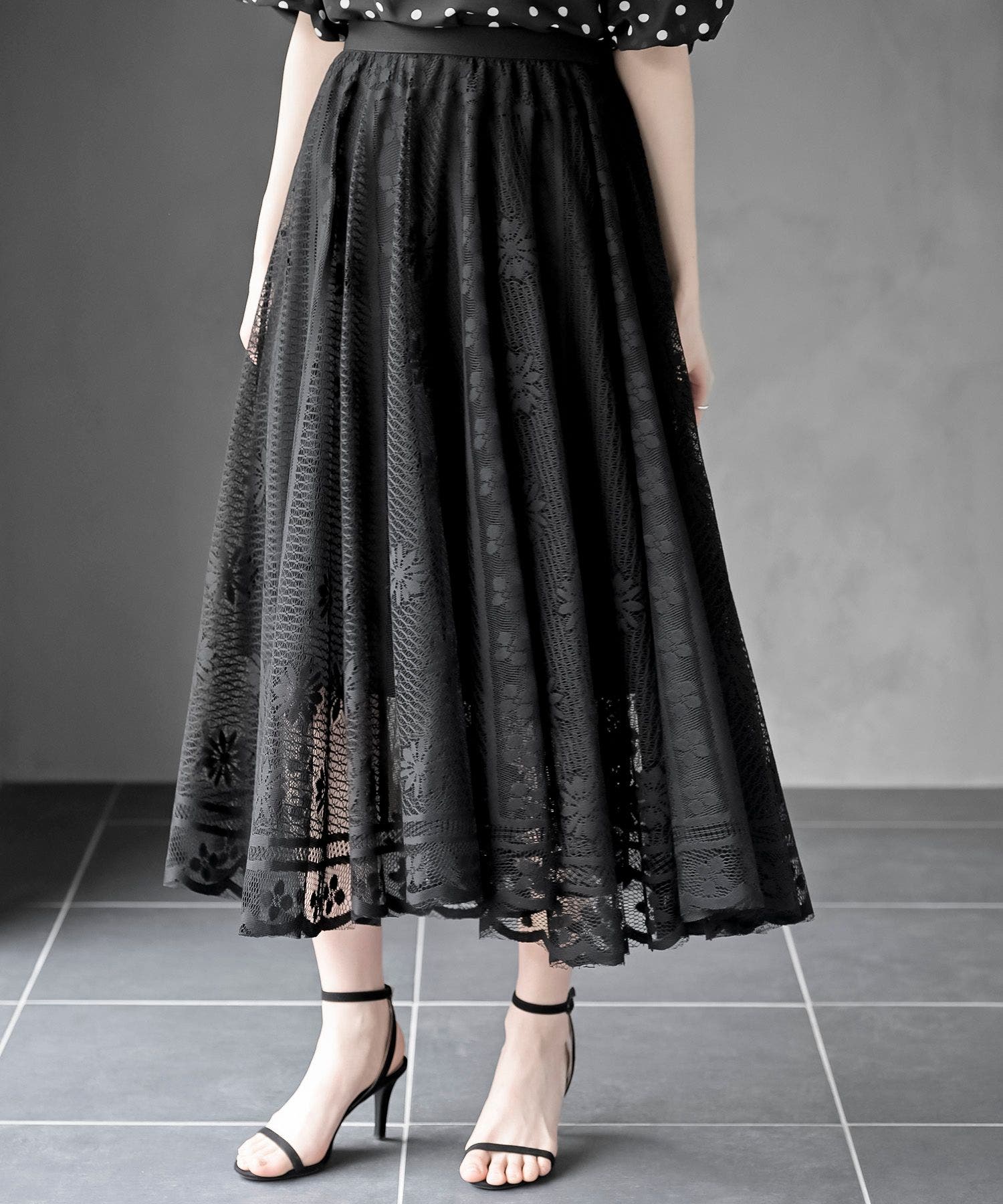 新品タグ付き♡ 小さいサイズ♡自由区♡ レーススカート♡ 記載サイズ34 tk-md20095wh_1sl.jpg