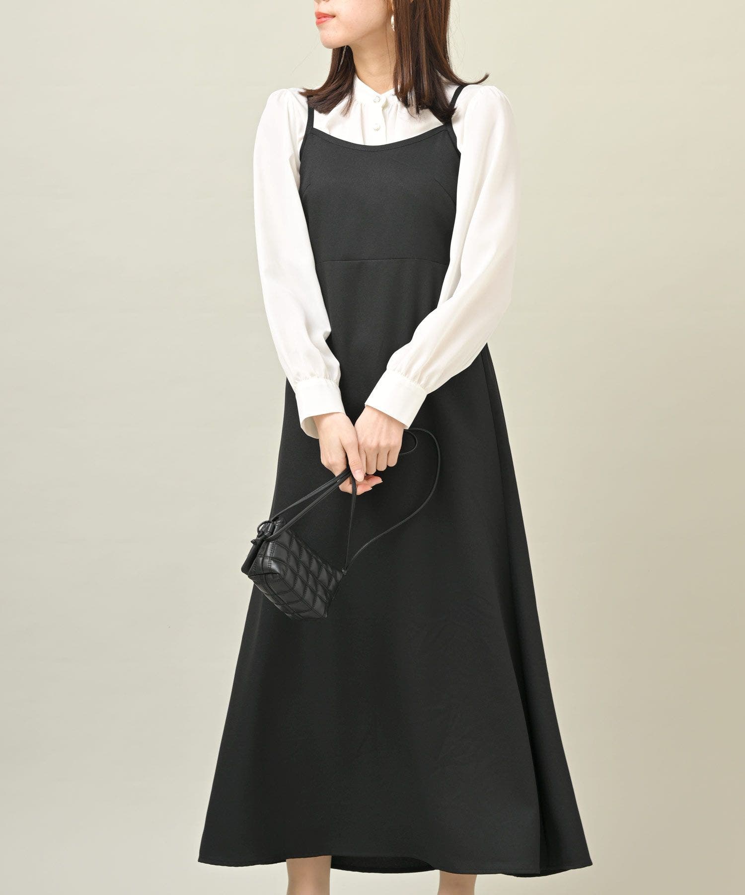 ジョーゼットボレロブラウス×キャミワンピセット[品番：RPSW0001004