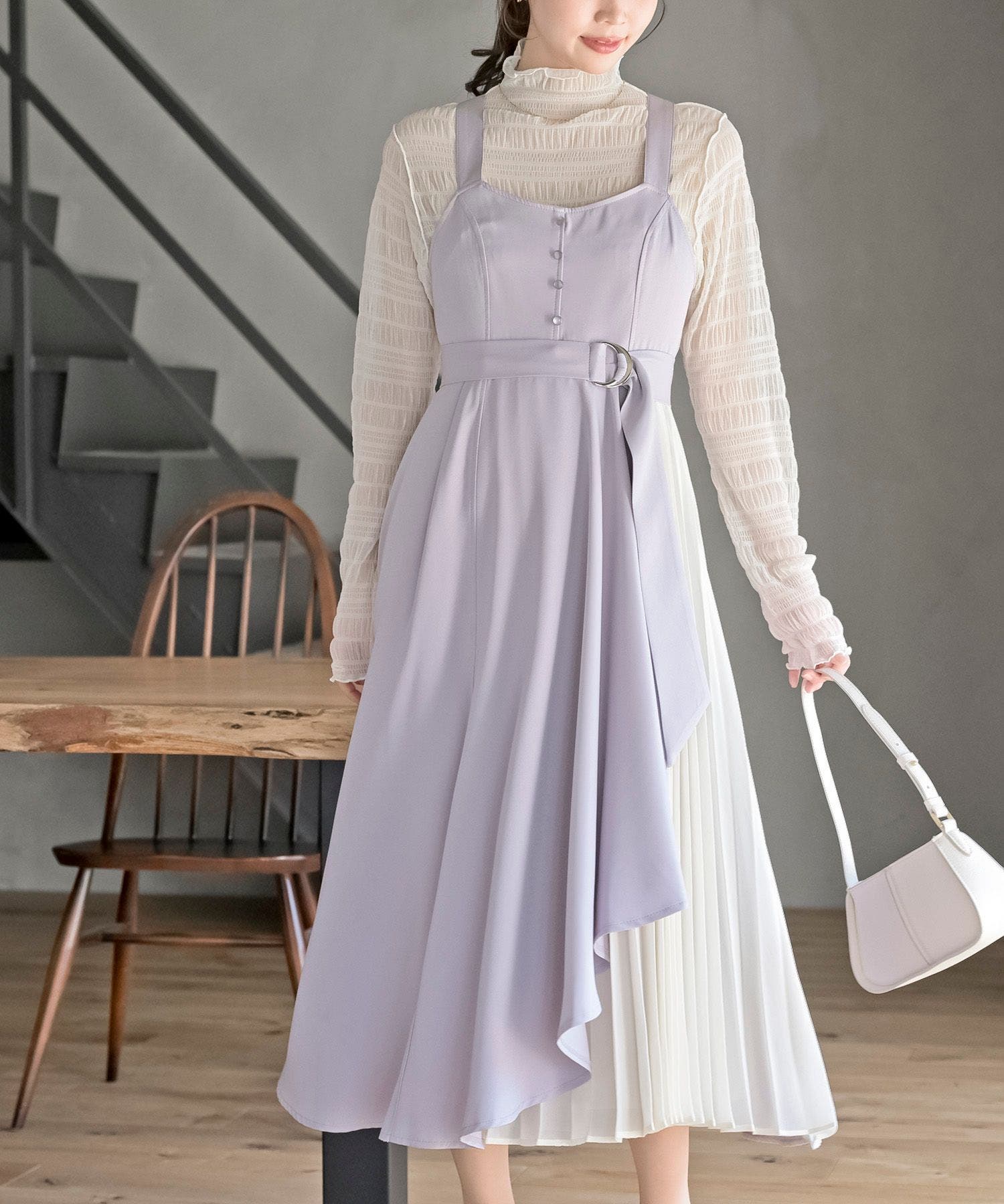 シフォンプリーツ切替ラッフルジャンドレ[品番:RPSW0001316 シフォンプリーツ切替ラッフルジャンドレ[品番:RPSW0001316