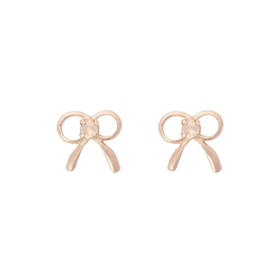 K10 PG リボンピアス≪6月 誕生石≫[品番：STJW0014677]｜Samantha