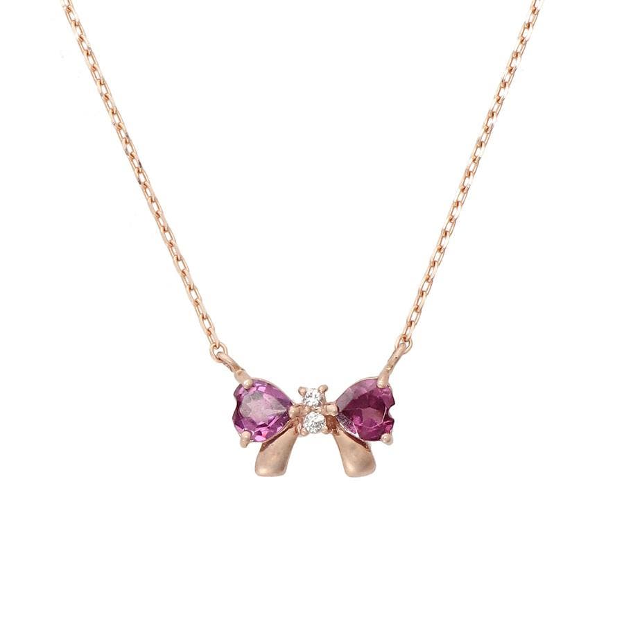 大人気☆Samantha Tiara K14GF リボンネックレス アクセサリー K14GF リボンネックレス(60cm K14GF×メッキ): Samantha Tiara