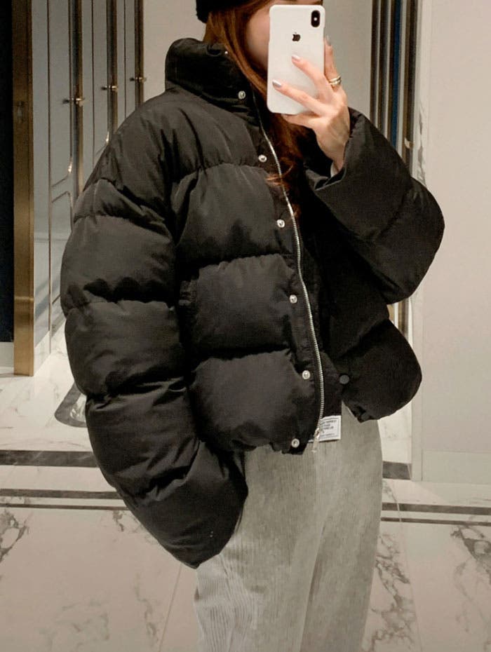 ハイネックダウンジャケットショート丈レディース 中綿アウター Y2K