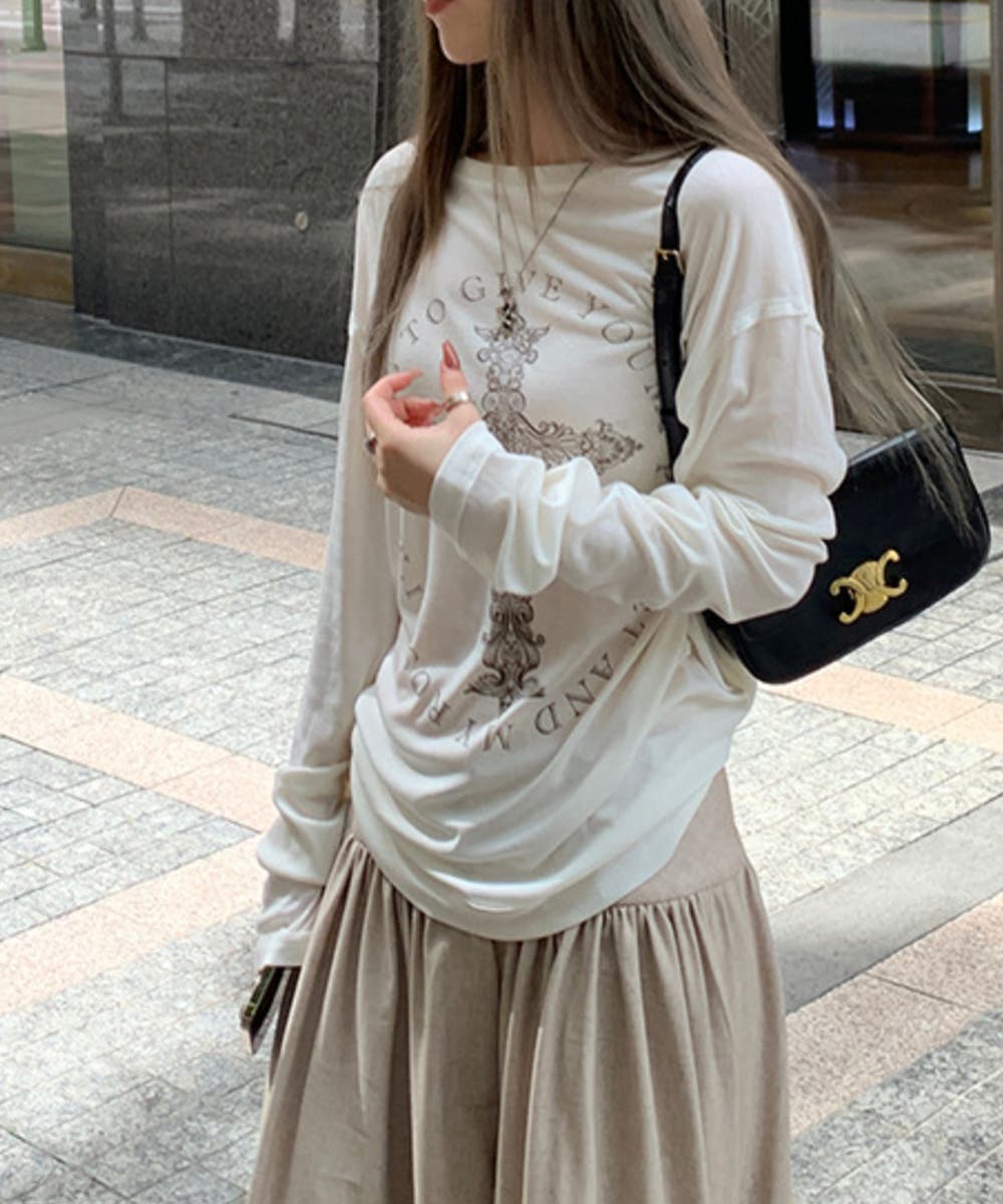 プリント 長袖 Tシャツ[品番：KH000015443]｜VIVID LADY（ビビッドレディー）｜レディース｜Shoplist