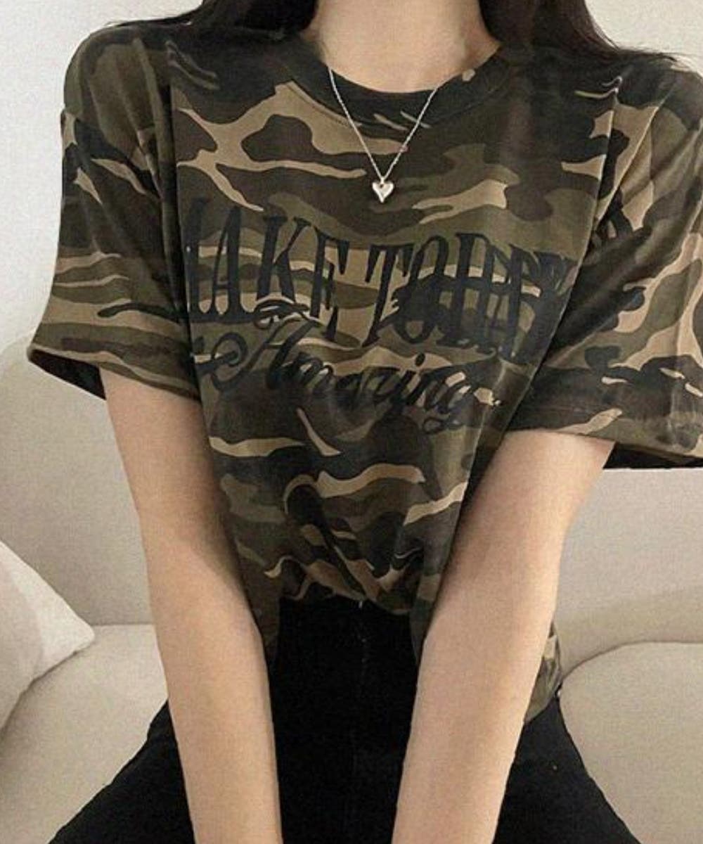 【HOODHOOD】HDカモフラージュ半袖T 3色 カモフラ クロップド 半袖Tシャツ[品番：KH000015574]｜VIVID