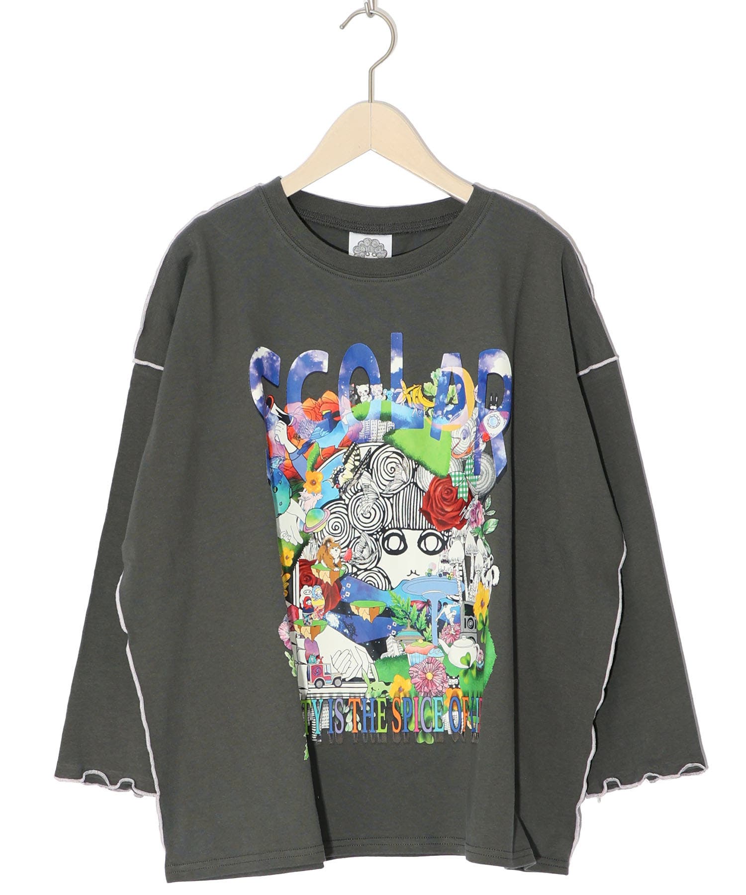 花アニマルスカラーちゃん 配色メロウミシンTシャツ[品番：SRSW0000010