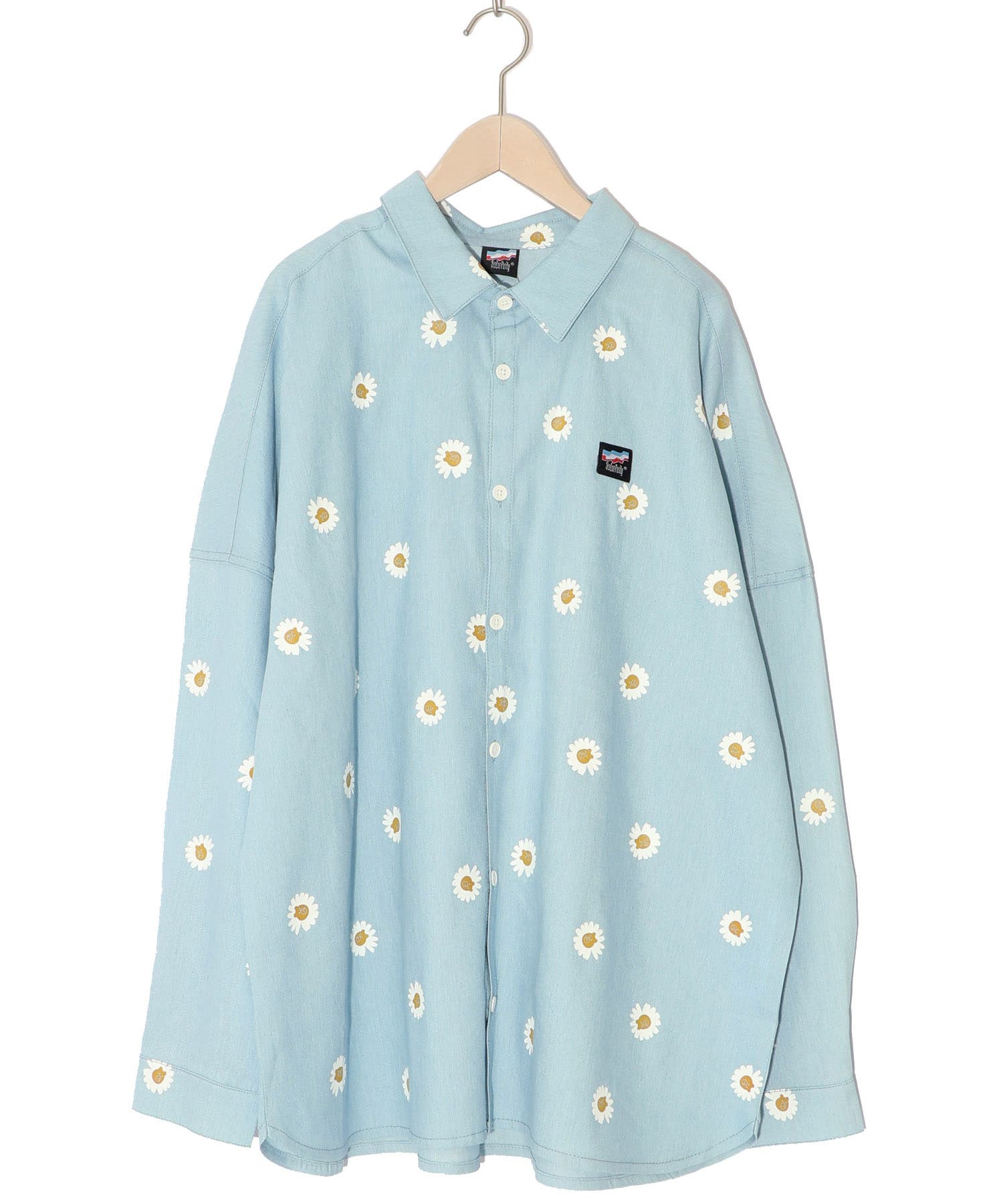 スカラーパリティー / クマ花柄プリント ダンガリーシャツ クマ花柄プリント ダンガリーシャツ[品番：SRSW0000065]｜ScoLar