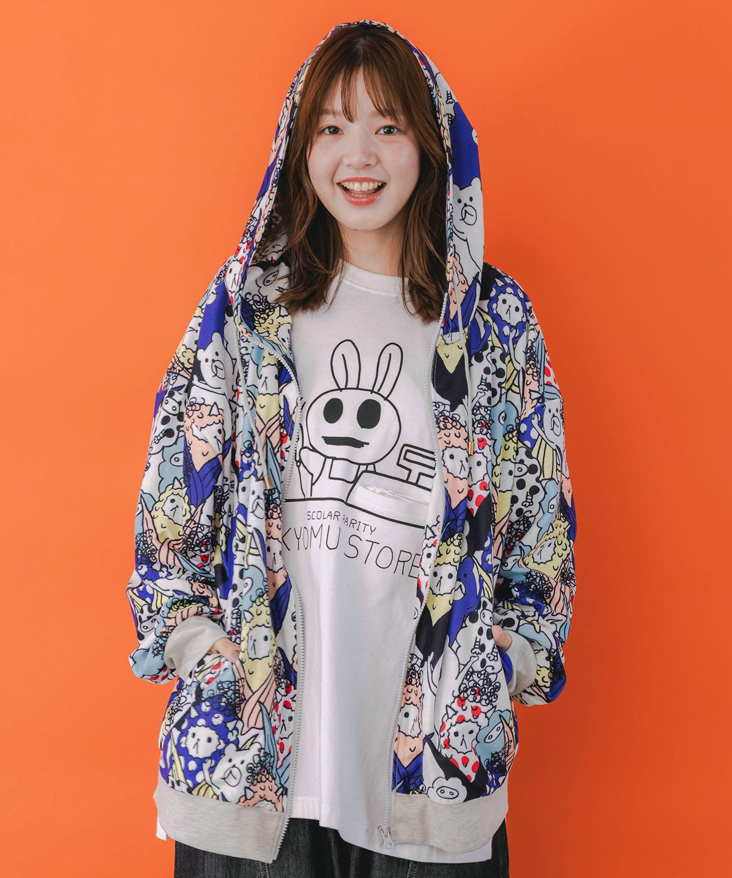 カラフルにゃんもろこし尽くしパーカー[品番：SRSW0000255]｜ScoLar