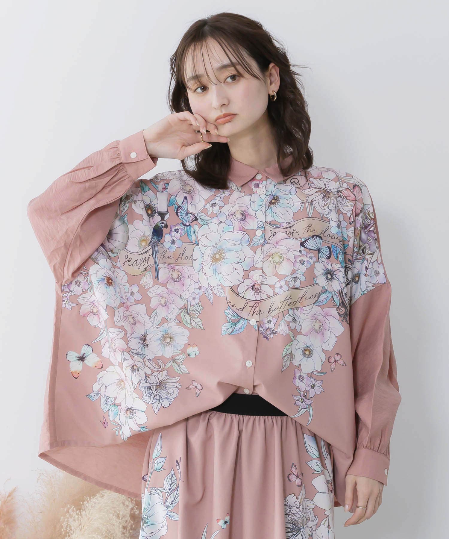 花柄布帛シャツ[品番：SRSW0002327]｜ScoLar（スカラー）｜レディース