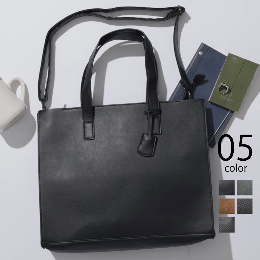 【他商品とセット購入で値下げ】 DOOPZ 2WAYスクエアレザートートバッグ DOOPZ（ドープス）の「2WAY SQUARE LEATHER TOTE BAG - 2WAY