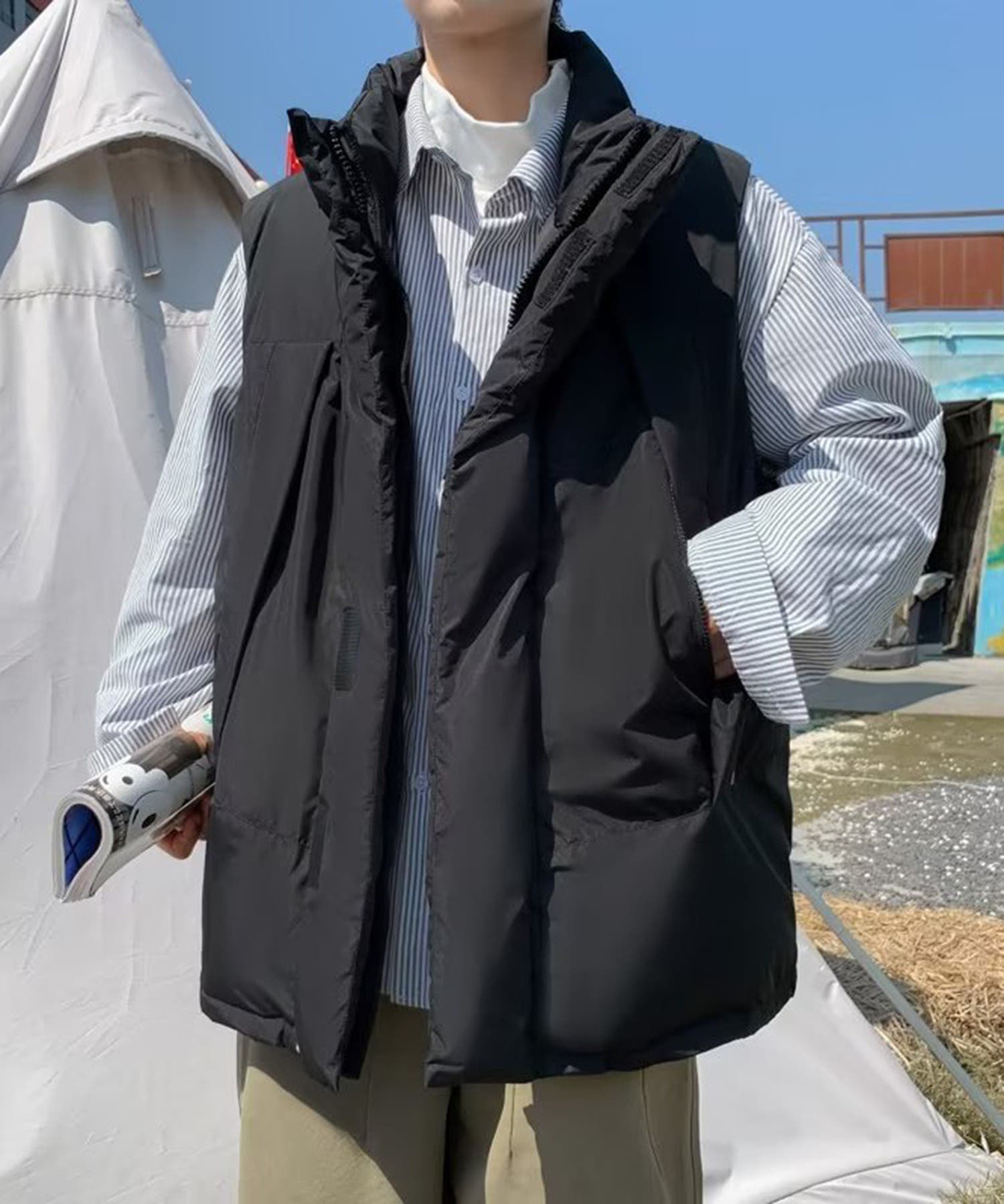 【新品】ダウン(中綿)／スターストレッ／ 上下セット／Ｍサイズ 新品】ダウン(中綿) スターストレッチ 上下セット Mサイズ