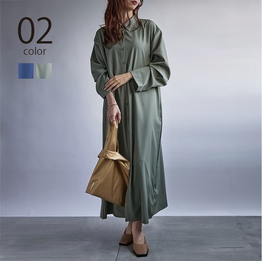 嬉しいポケット付き♪リラックスロングシャツワンピース SCCH133