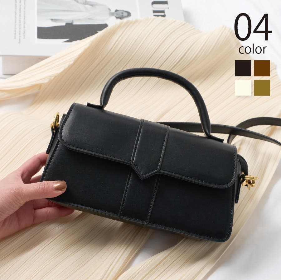 クラシックPUレザー2WAYショルダーバッグ ハンドバッグ KNF[品番
