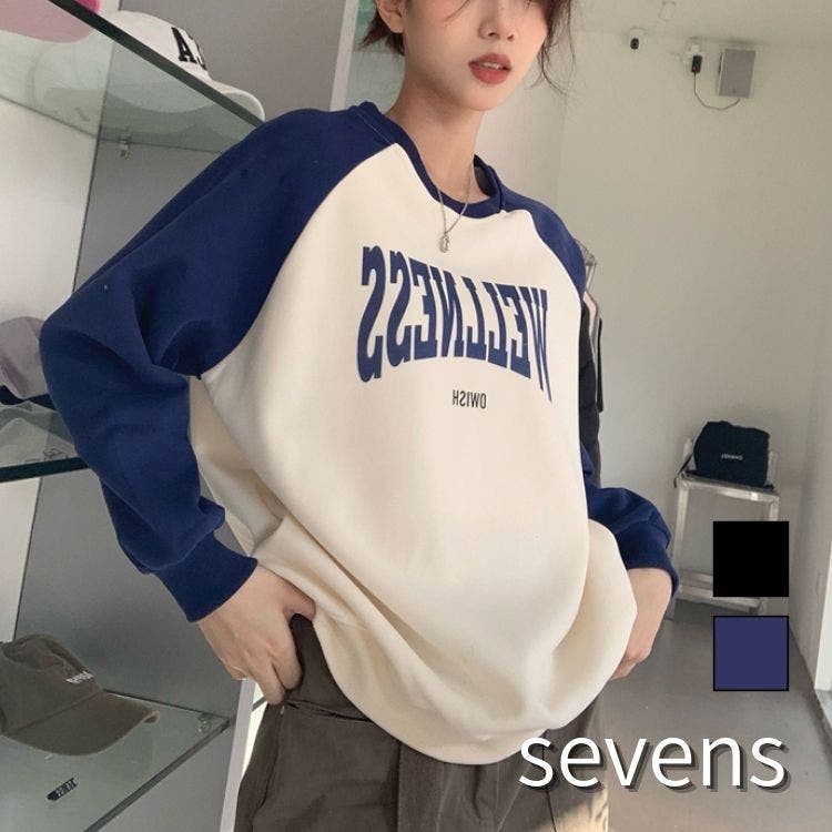 WELLNESSラグランロンT 韓国 ストリート メンズライク[品番