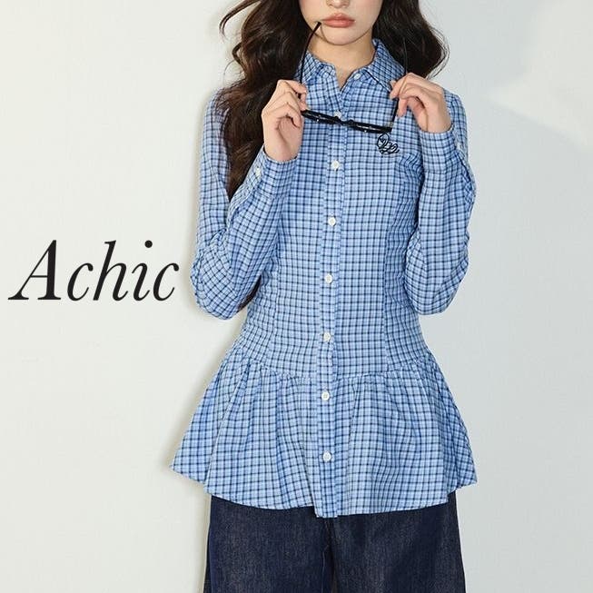【NAVY】ショートチェックシャツ マドラスチェック ショートスリーブシャツ｜RHC(アールエイチシー