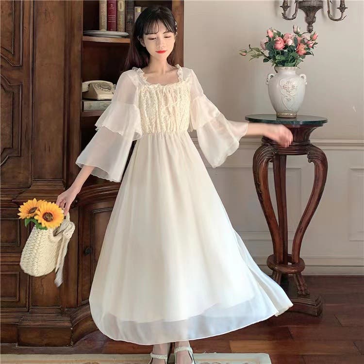 シアーワンピース かわいい 韓国[品番：SHNW0007317]｜Achic