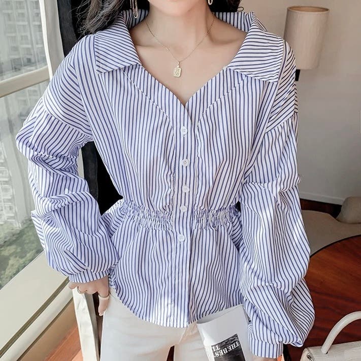 美品】VICTORIA BECKHAMビクトリアベッカム ストライプブラウス