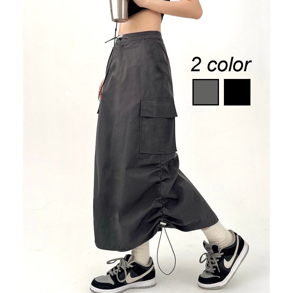 【新品タグ付】8ヤーズ♪ Cargo カーゴスカート Sサイズ ブラック バックスリットカーゴスカート / Back Slit Cargo Skirt | FICTIO