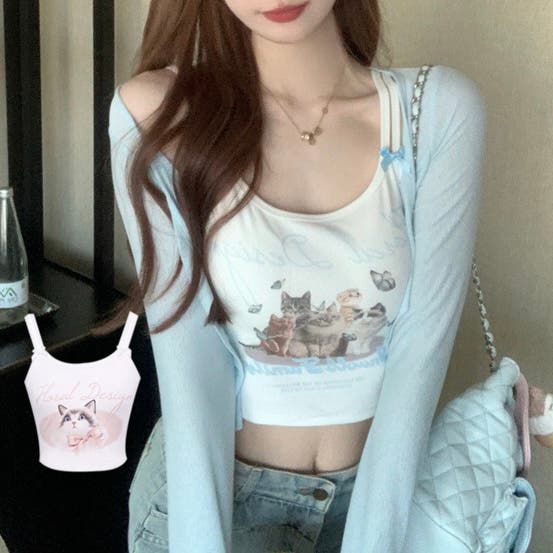 フリンジ付きマルチカラーレディースキャミソール フリンジ付きマルチカラーレディースキャミソール