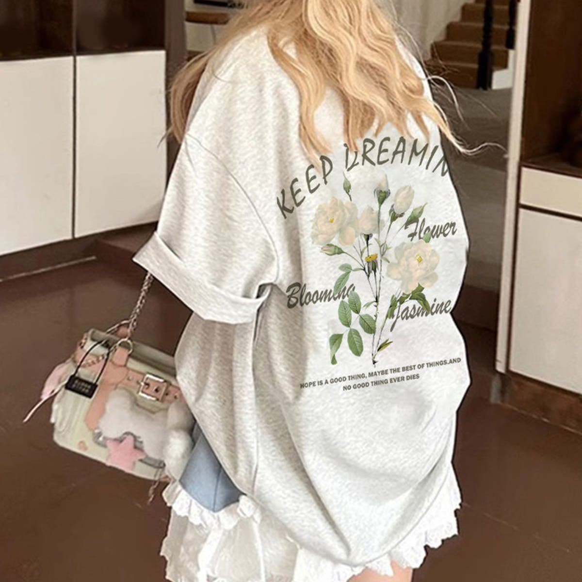 プリントTシャツ オーバーサイズ 韓国ファッション[品番