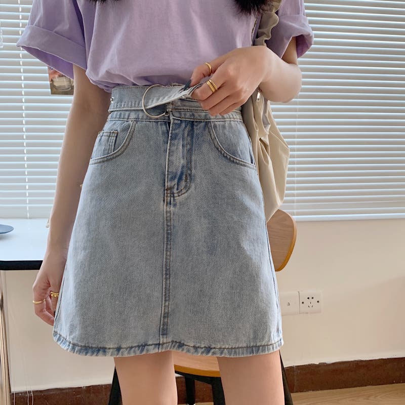 デニムコードミニスカート デニムスカート ショートパンツ 韓国ファッション レディース