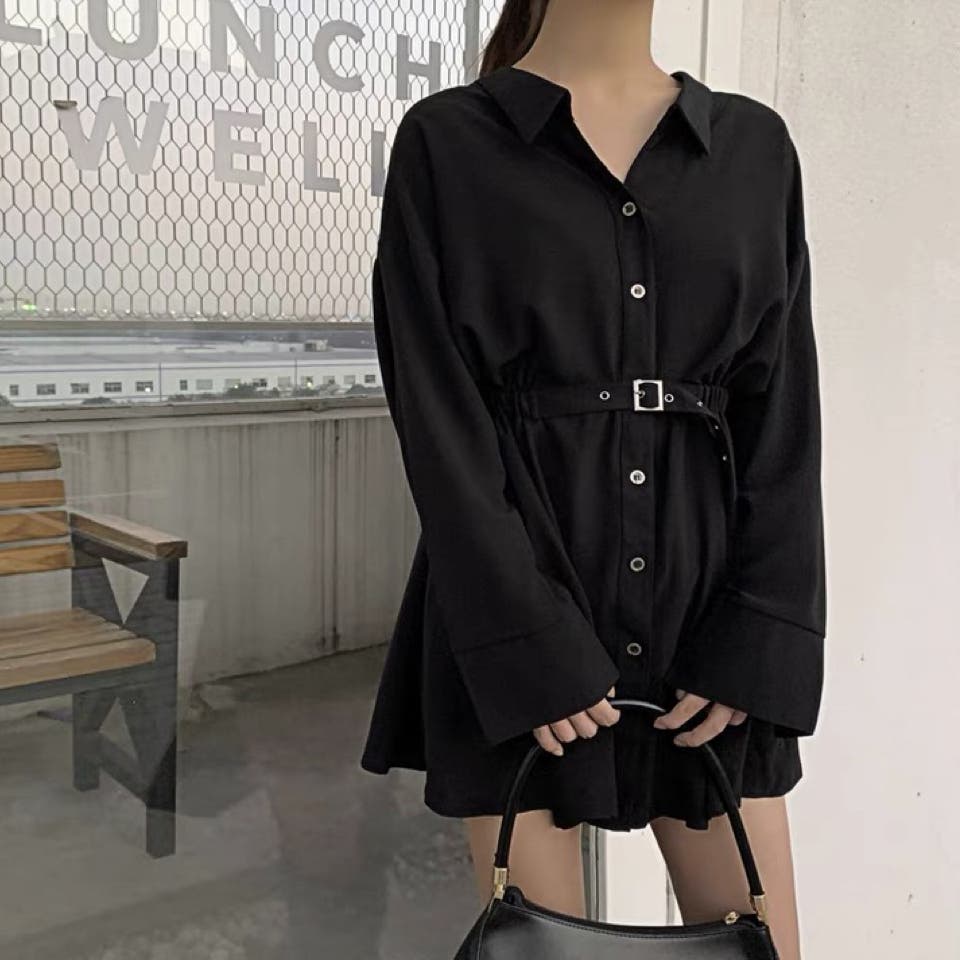 セザンヌ リネン混紡 共布ベルト付き ミニ シャツ ワンピース リネンベルト付きミニワンピース - ライトベージュ | ZARA Japan