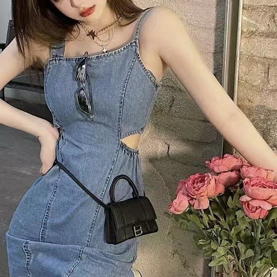 キャミデニムショートワンピース セクシー 夏服[品番