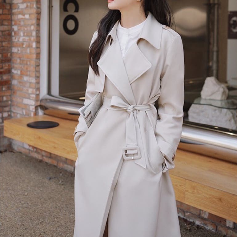 ma deshabille ヘンプ　トレンチコート ベルト付き ma deshabille ヘンプ トレンチコート ベルト付き