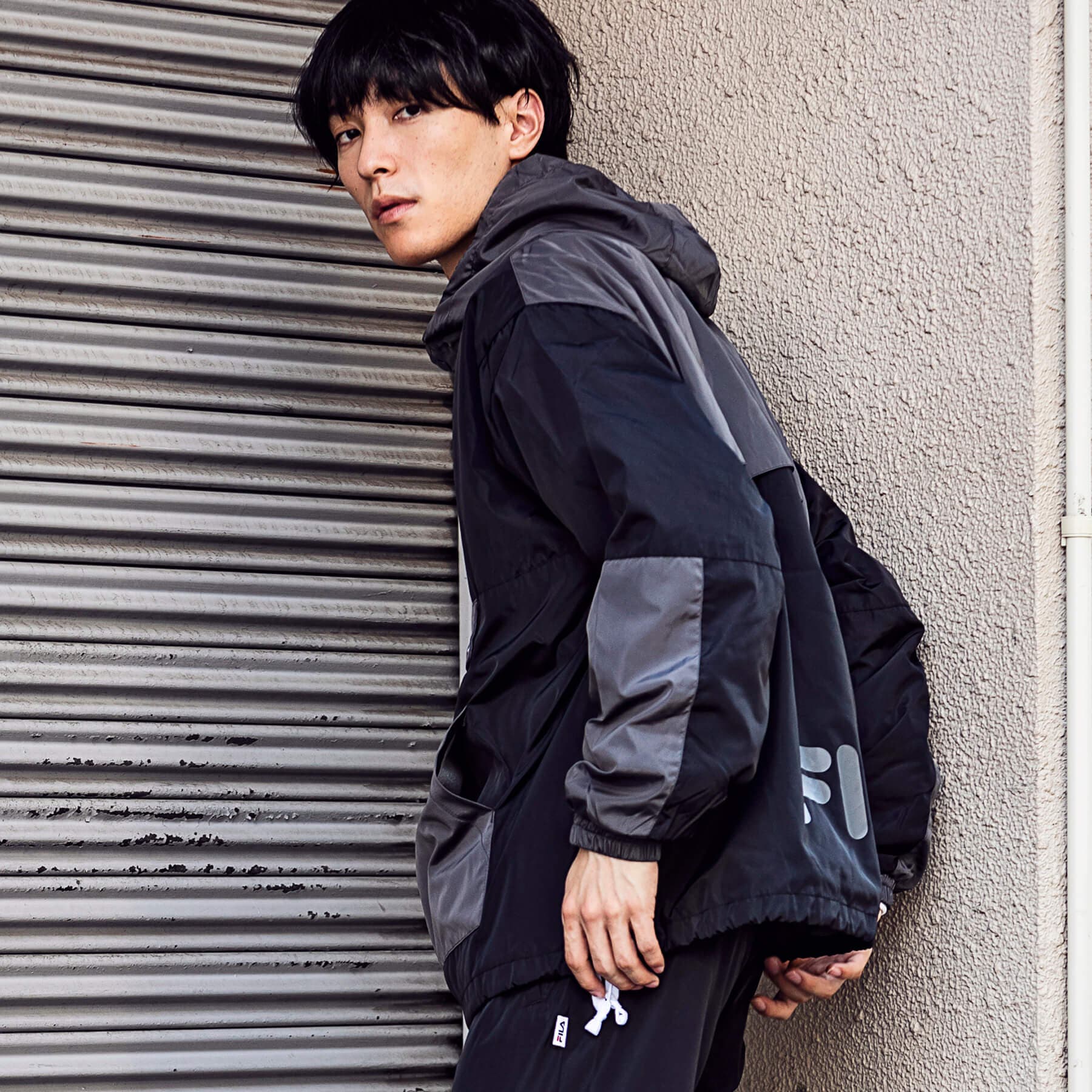 FILA(フィラ)切り替えアノラック ジャケット(ホワイト ブラック[品番