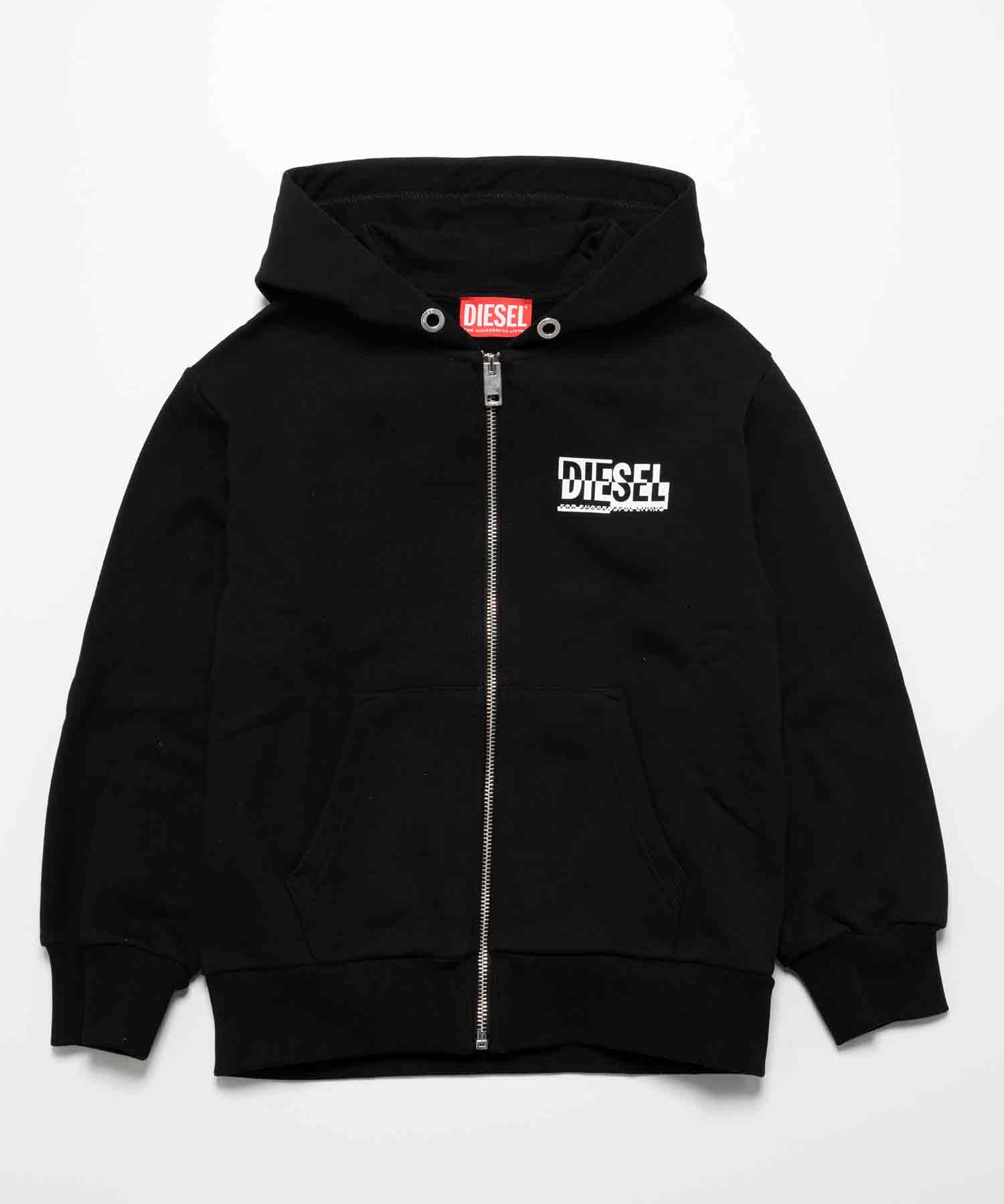 DIESEL ディーゼル parka パーカー フーディ ブラック DIESEL ディーゼル ジップアップパーカー メンズ フーディー