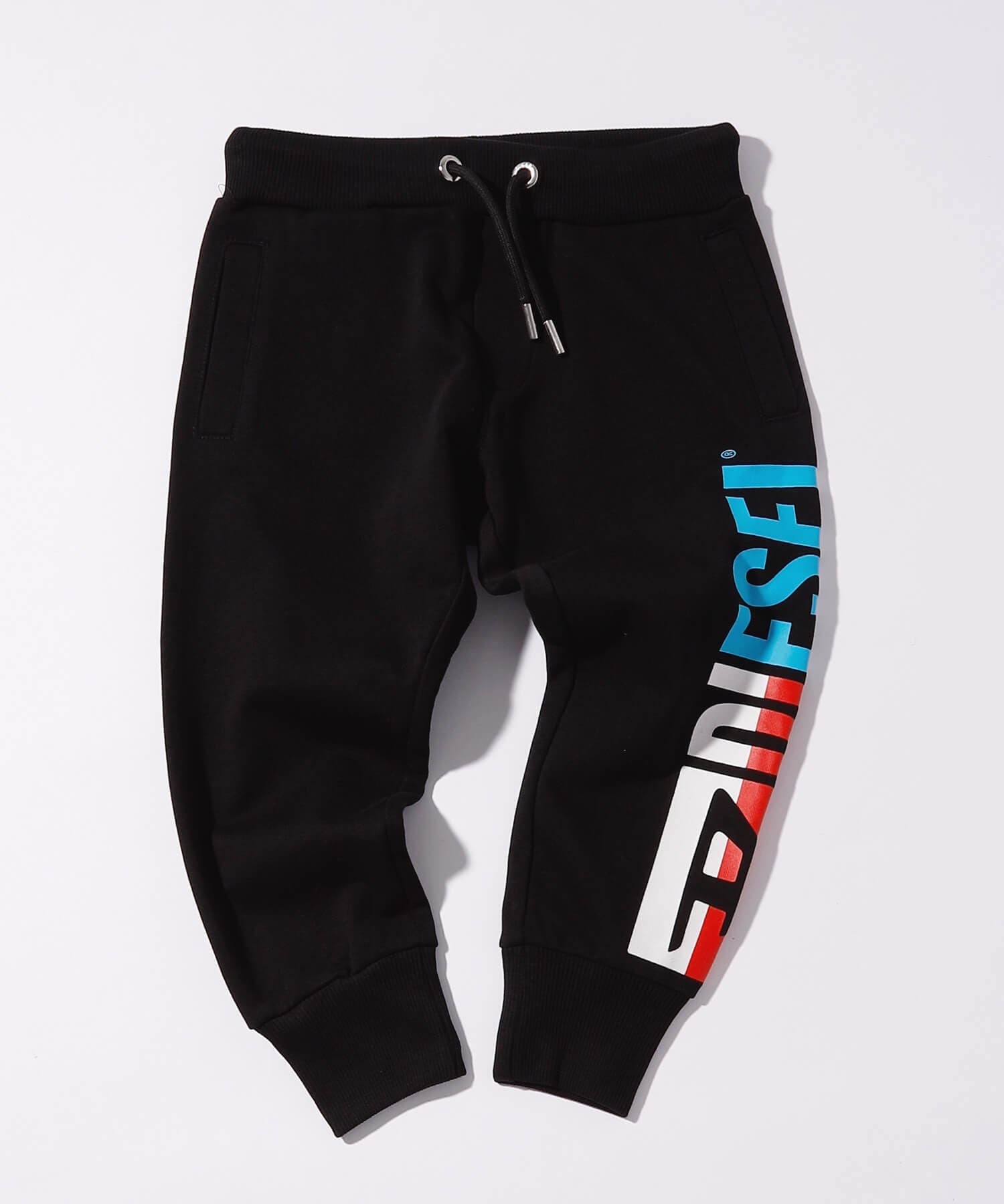 新品DIESELキッズ総柄パンツ12Y黒ロゴデザイン DIESEL KID ベビー スウェットパンツ ジョガーパンツ 総柄 ロゴ