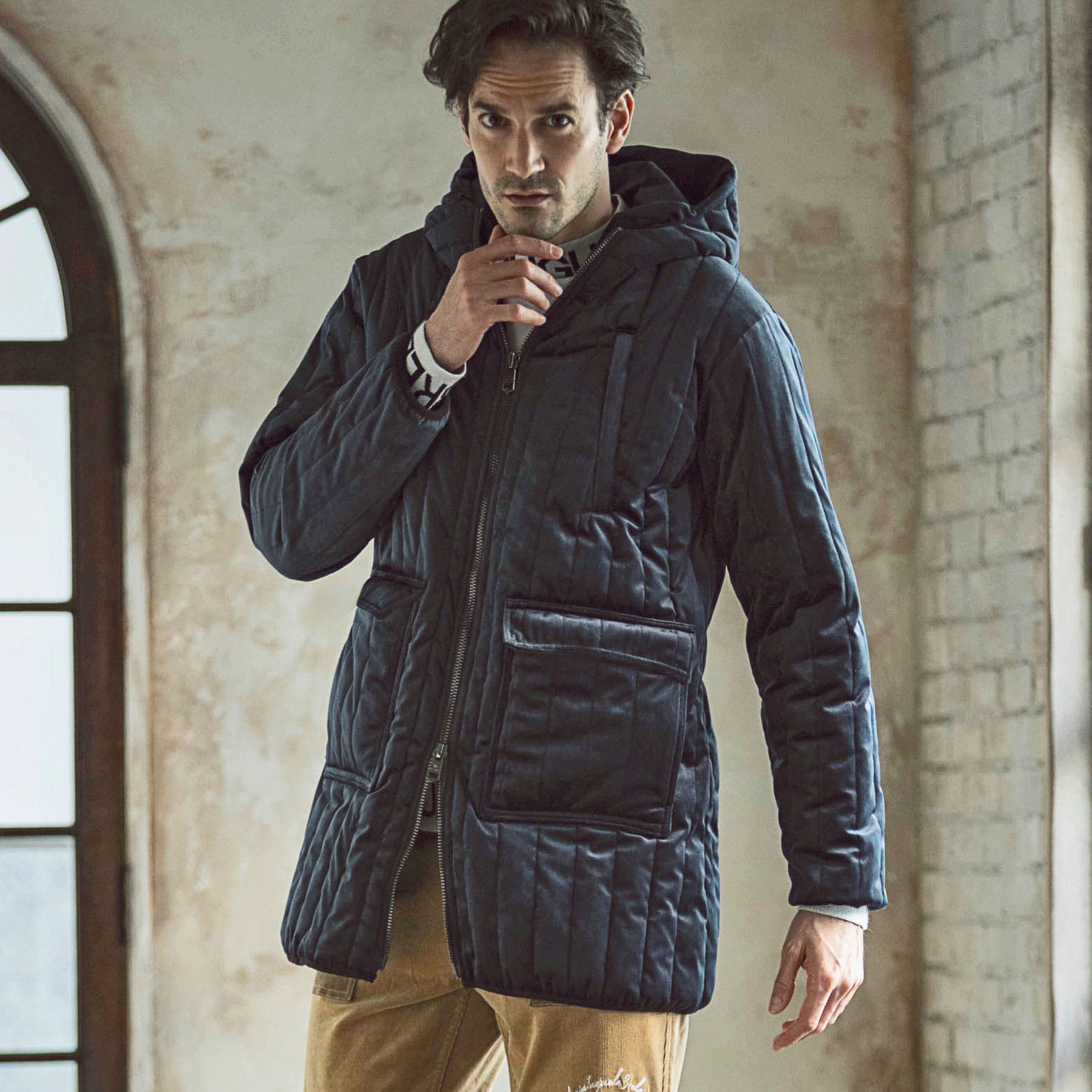 JH junhashimoto マイクロスウェードラップコート XL ブラック JH