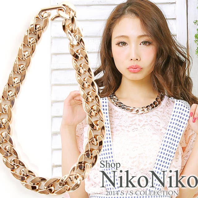 ビッグチェーンネックレスゴールドチェーン短め太め yb ドレス