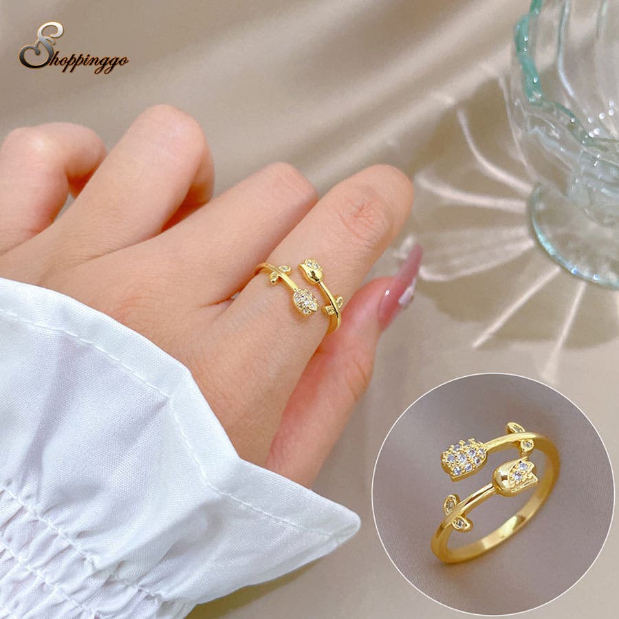 最新人気 指輪 オープンリング[品番：JRKW0005367 花デザイン アクセサリー