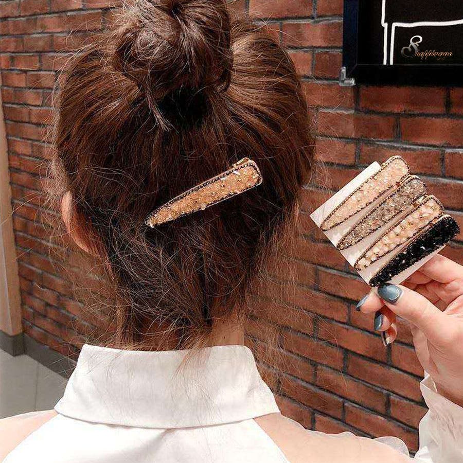 JADIORクリスタルヘアピン ヘアクリップ ミニ 小 ヘアピン シンプル くちばしクリップ