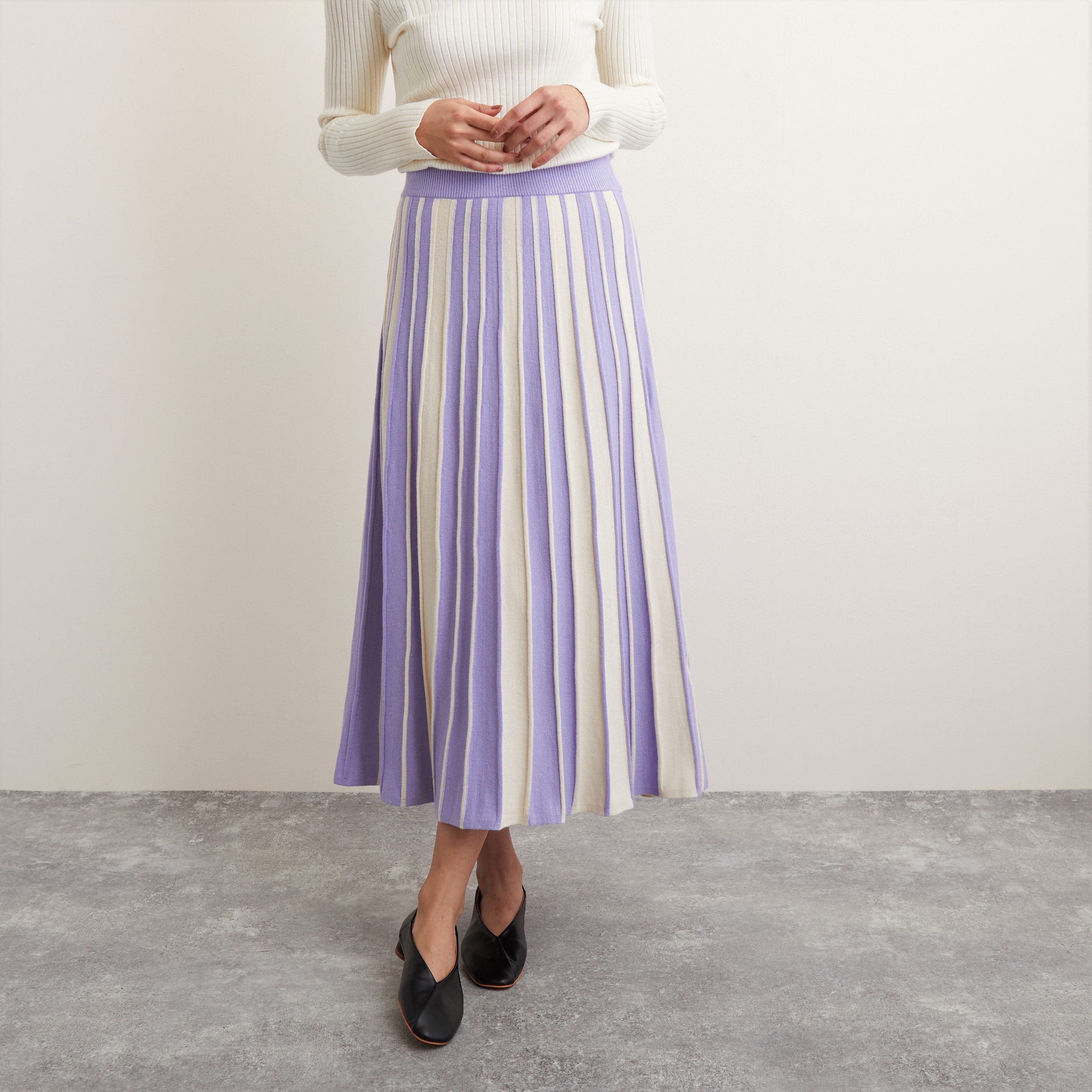 ランダム配色プリーツニットスカート[品番：PB000001734]｜s.i.p（エス