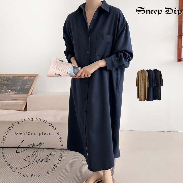 ts(s)　ティーエスエス　ロングシャツワンピース　ネイビー系　長袖 17609】ロングシャツワンピース [品番：ASHW0001804]｜SneepDip