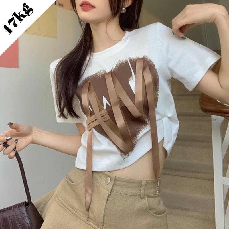 ユチョン 直筆 デザイン SM ハート Tシャツ♡♡ レア 白 新品 SHOPLIST限定】デザイン感ハート柄リボンバーサタイルTシャツ[品番