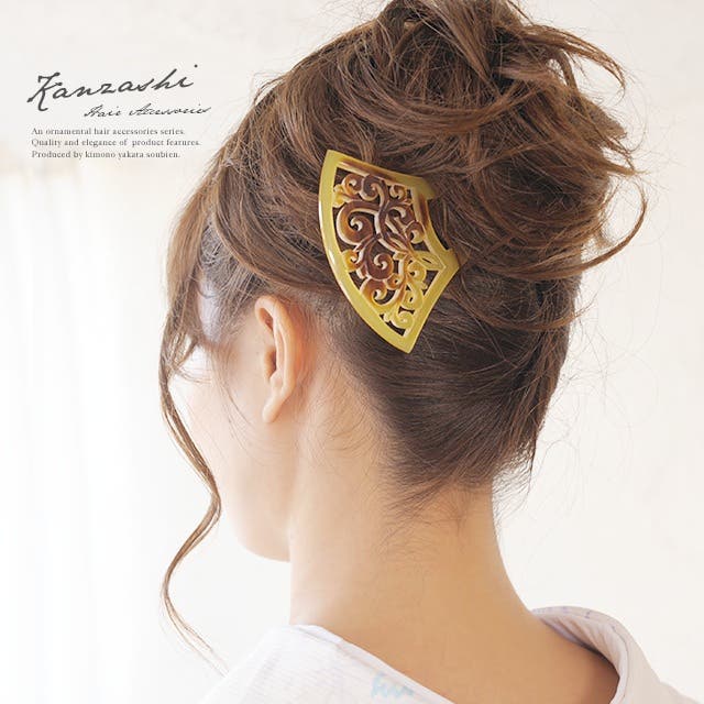 本べっ甲ねじり簪 本べっ甲 純金蒔絵螺鈿かんざし モダン蒔絵（透かし彫りダイヤ） 小