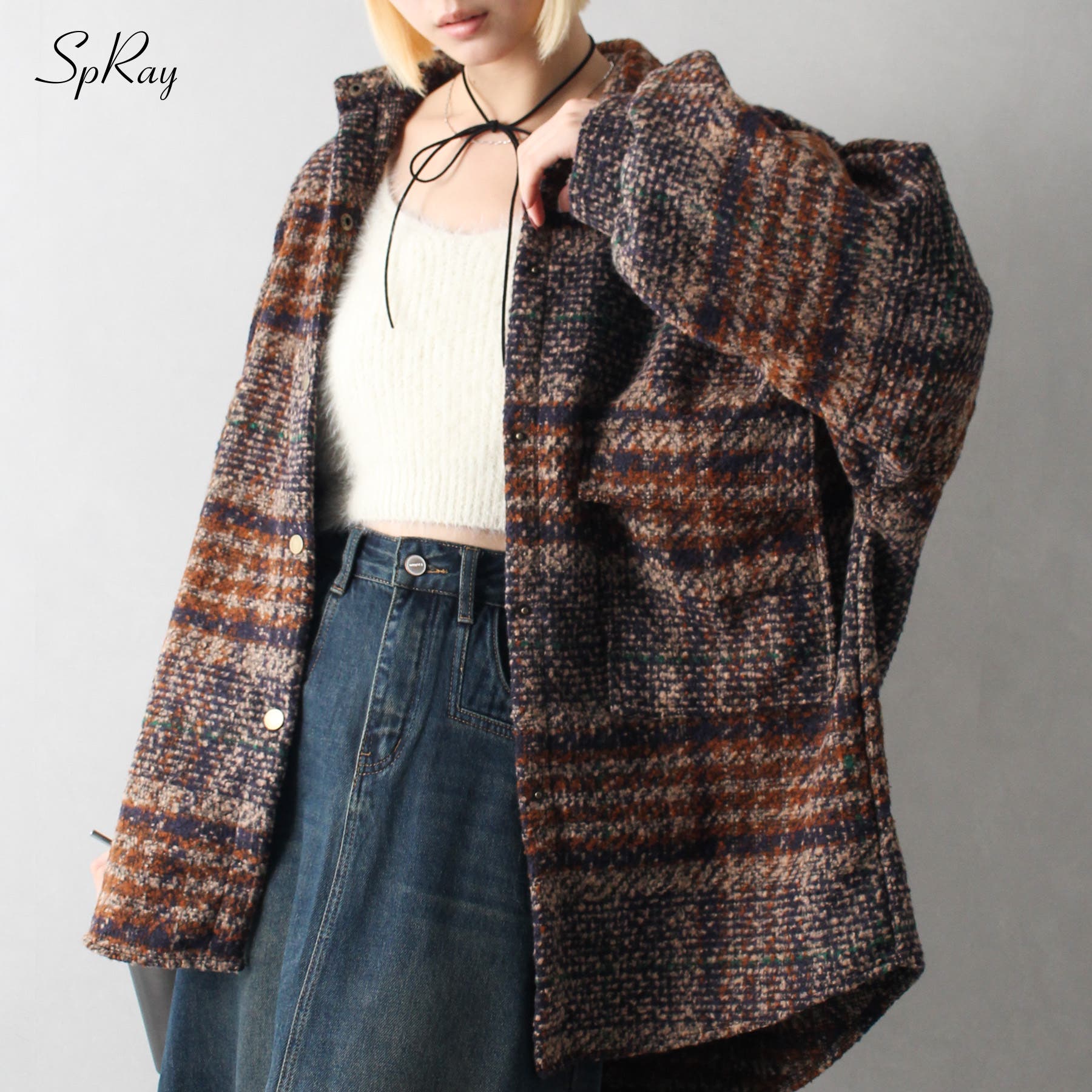 【極美品】　クレージュスポーツフューチャー　チェック柄ジップアップジャケット 極美品】 クレージュスポーツフューチャー チェック柄ジップアップ