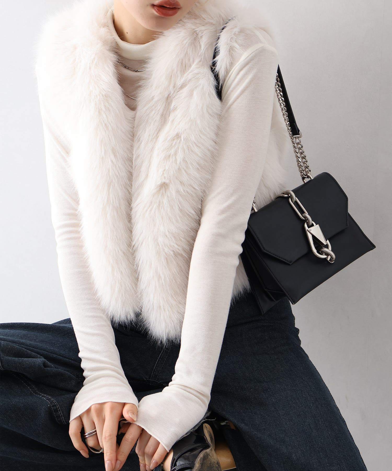 エコファーショートベスト[品番：SPRW0010793]｜SpRay（スプレイ