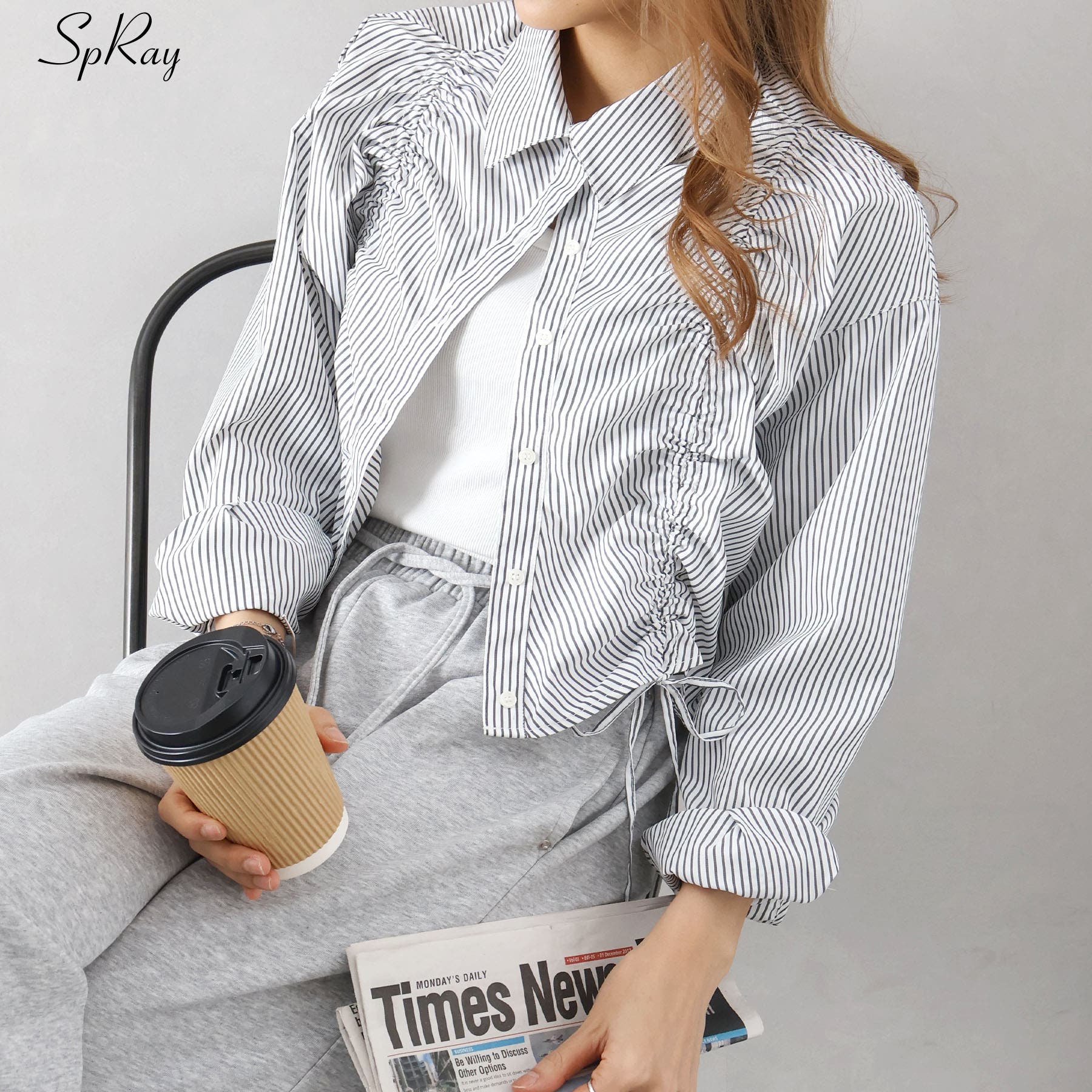 フロントシャーリングシャツ[品番：SPRW0010915]｜SpRay（スプレイ