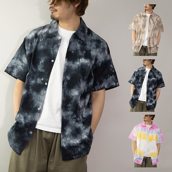 メンズ 半袖シャツ タイダイ柄シャツ ポケット シンプル a1329 シャツ 半袖 タイダイ柄[品番：XV000016863]｜Style Block MEN