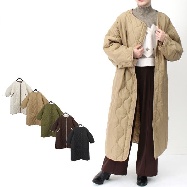 キルティングジャケット コート ロング丈[品番：XV000017625